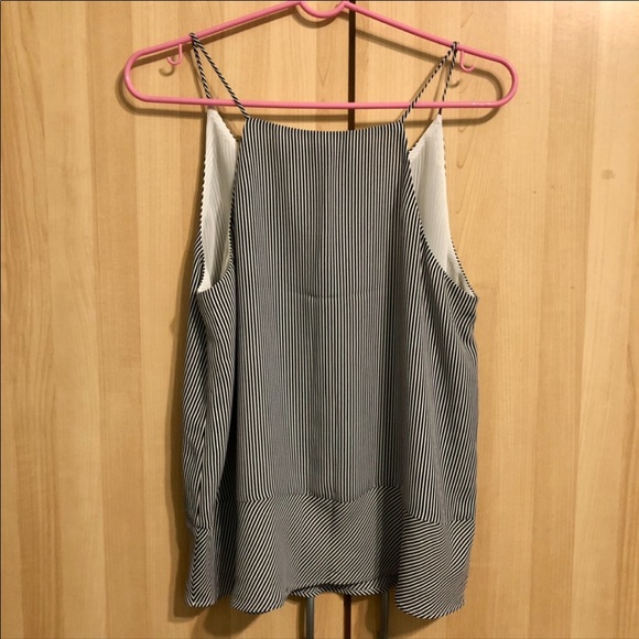 Ann Taylor LOFT Chiffon Stripe Button Down Tank Top - Picture 6 of 6
